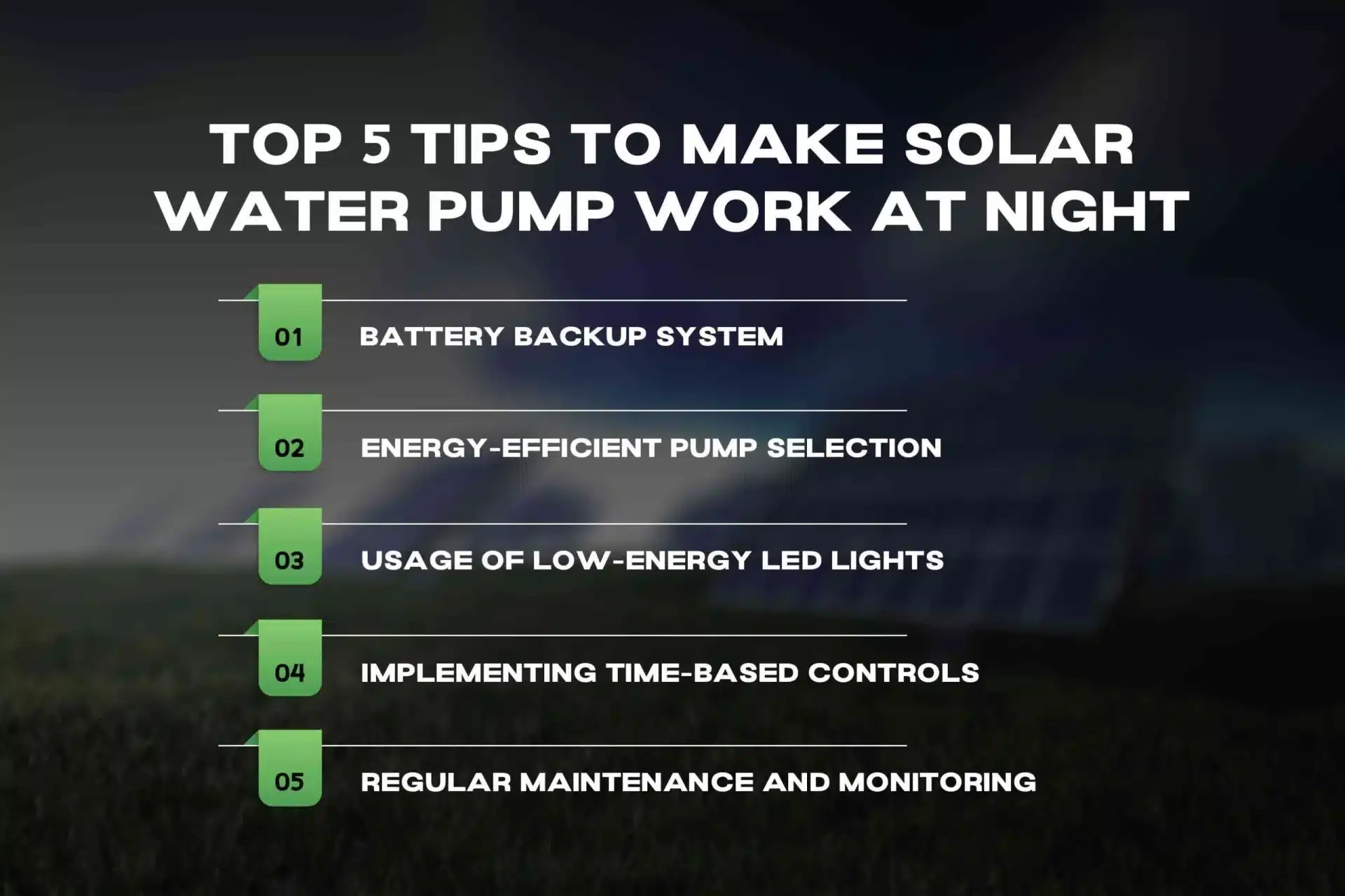 Do solar Pump work at night