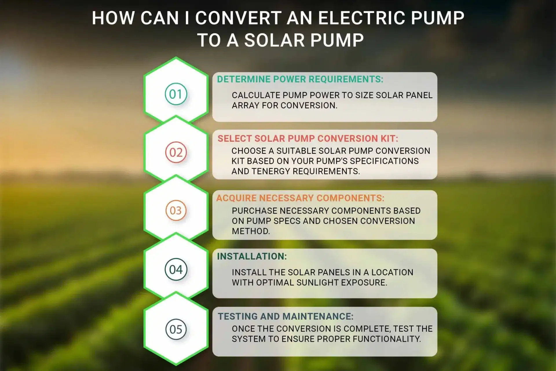 Converting an Electric Pump to a Solar Pump