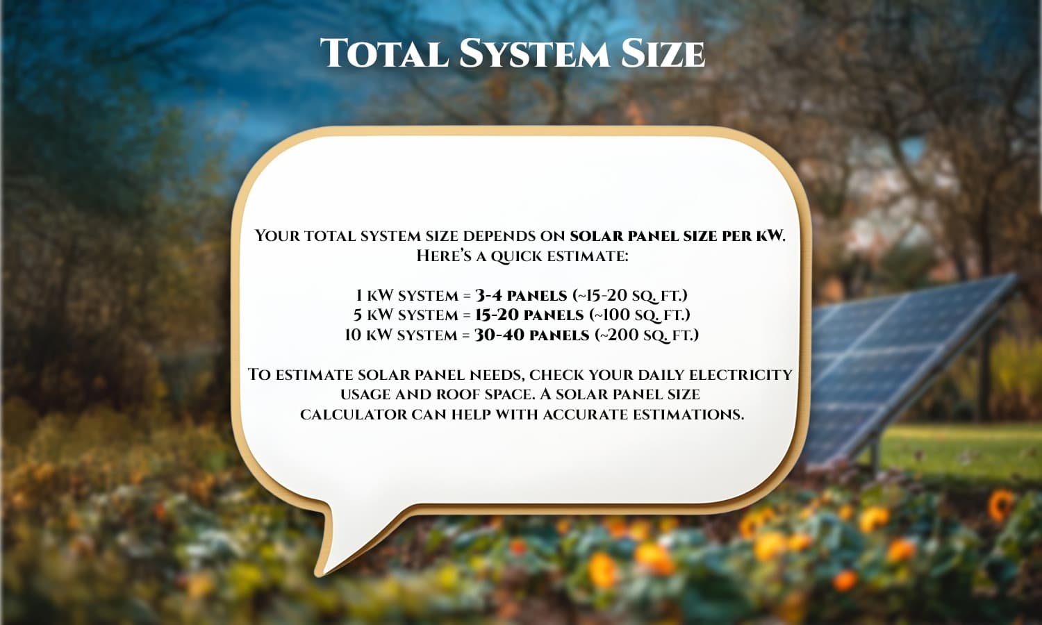 Solar panel size