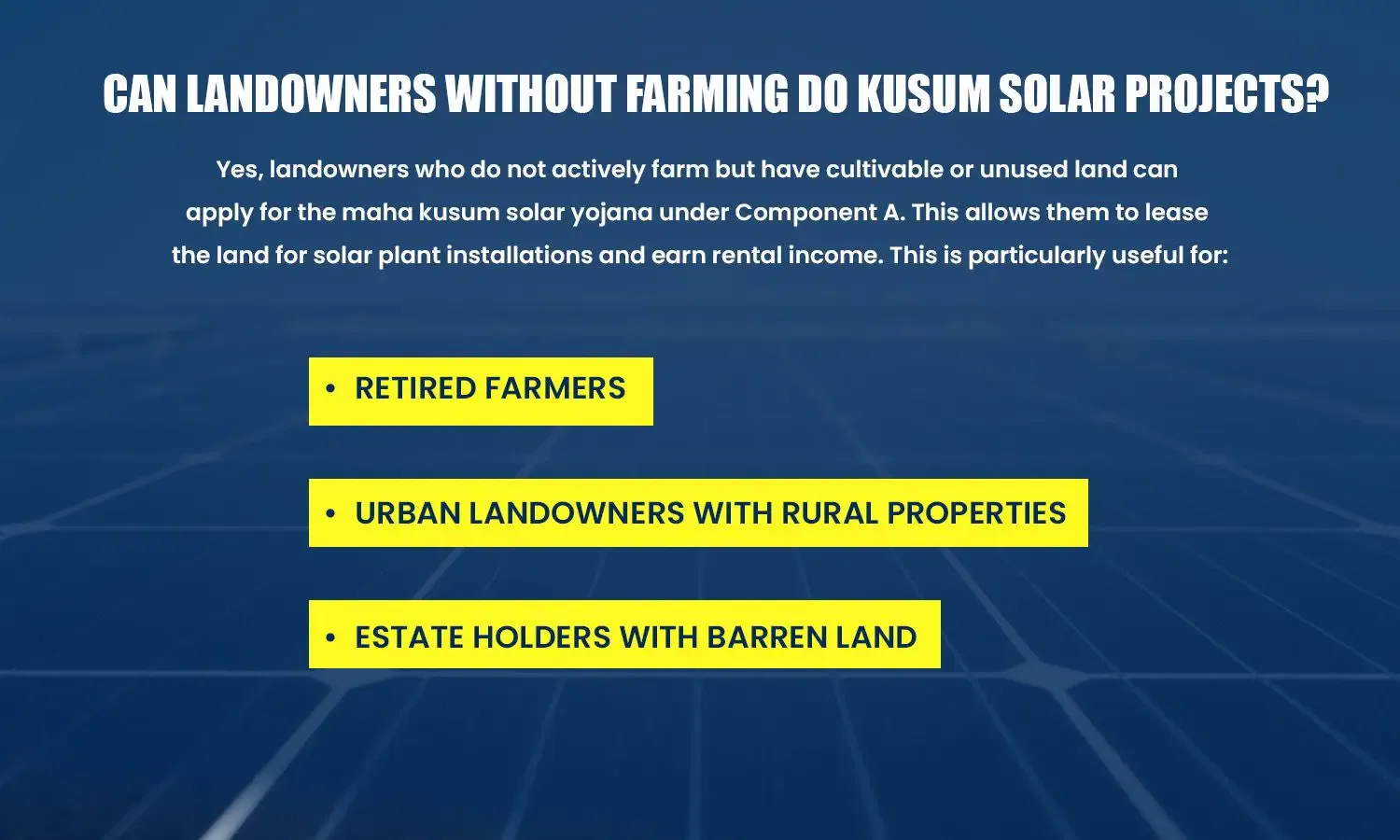 Is Kusum Yojana only for farmers