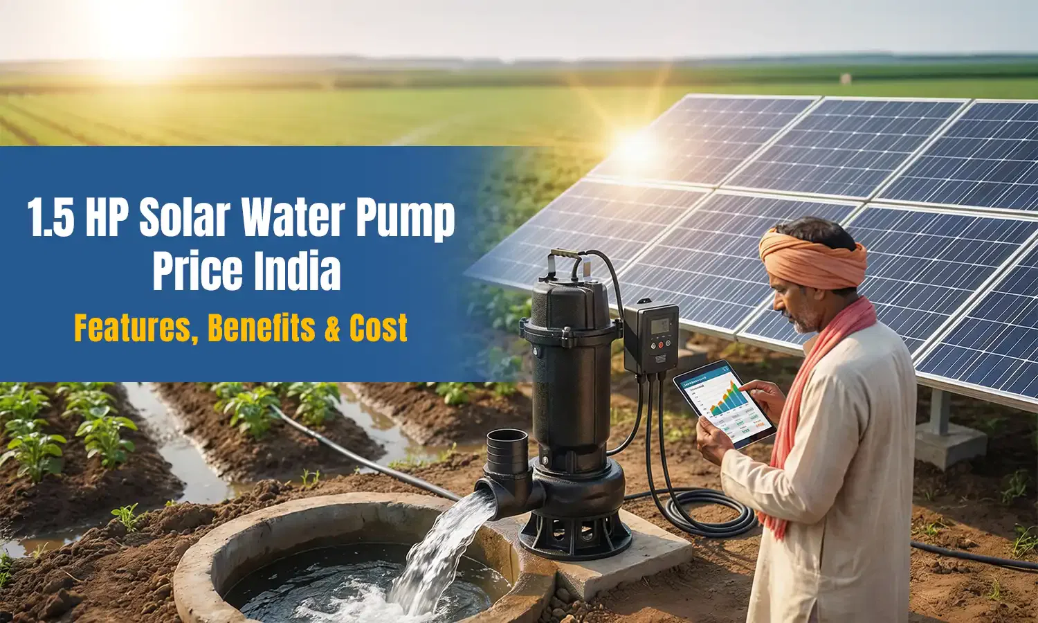 1.5 HP Solar Water Pump Price India – Features, Benefits & Cost