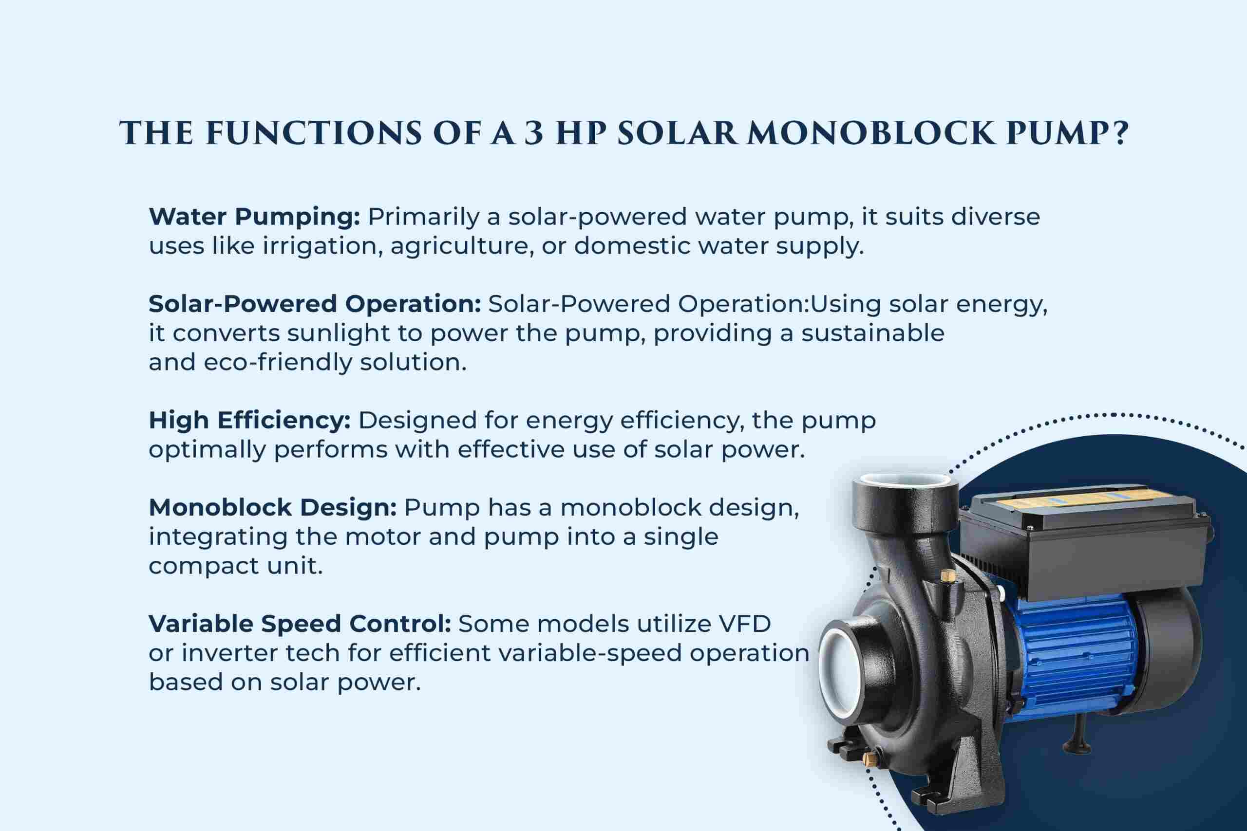 3 hp Solar Monoblock Pump